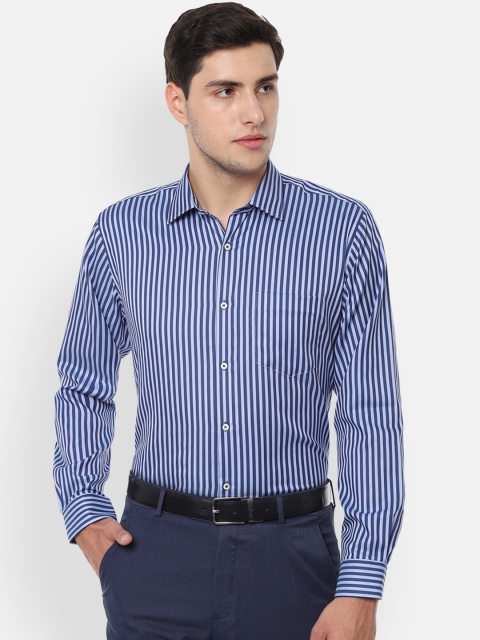 

Van Heusen Men Blue Regular Fit Striped Formal Shirt