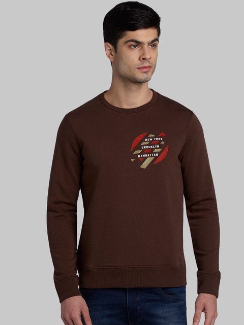 

Parx Men Brown Solid Sweatshirt