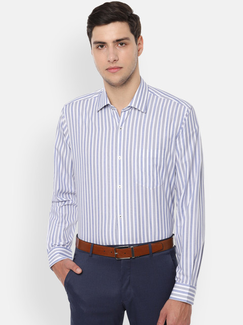 

Van Heusen Men Blue & White Regular Fit Striped Formal Shirt