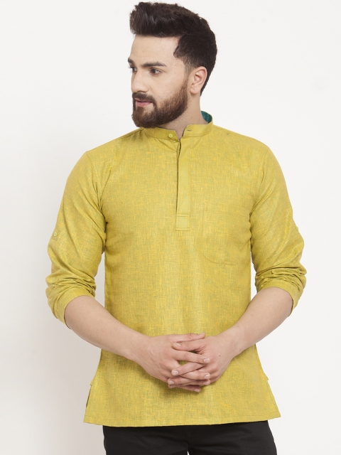 

KLOTTHE Men Yellow Solid Straight Kurta