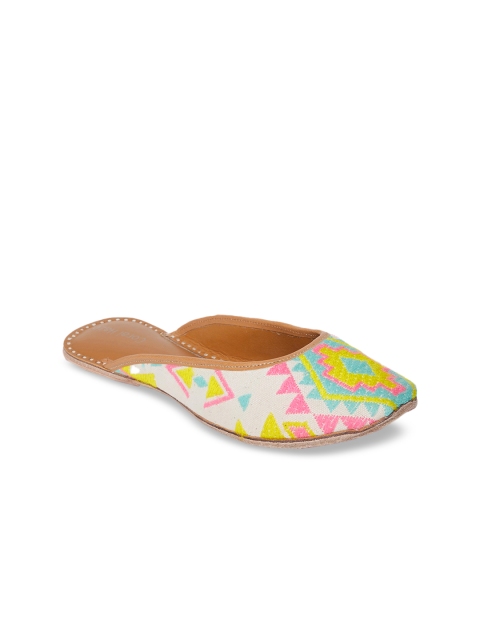 

Coral Haze Women Multicoloured Woven Design Mojaris, Multi