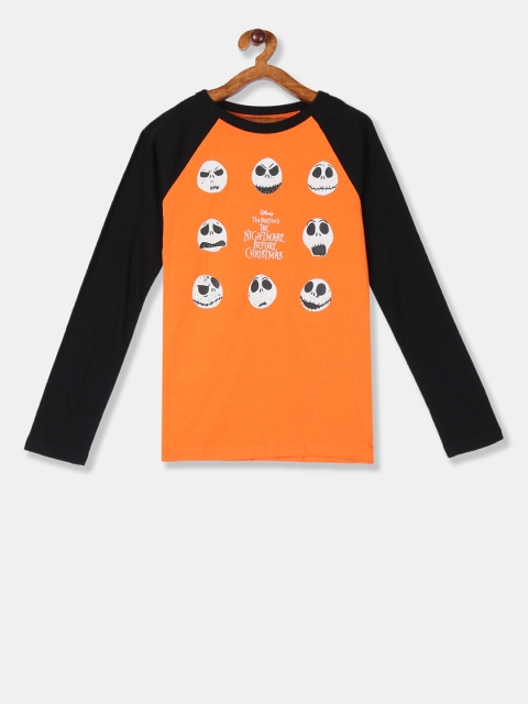 

GAP Boys Orange & Black Printed Round Neck T-shirt