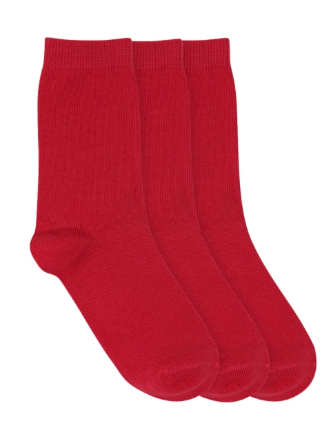 

Mustang Kids Pack of 3 Red Solid Above Ankle Length Socks