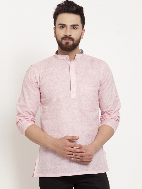 

KLOTTHE Men Pink Solid Straight Kurta