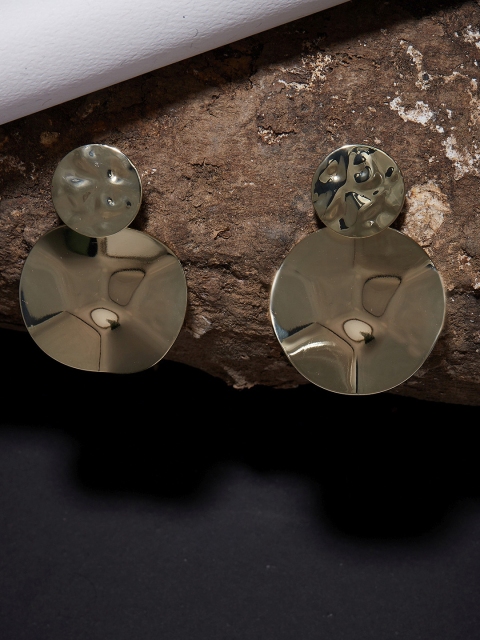 

ZeroKaata Gold-Plated Geometric Handcrafted Drop Earrings