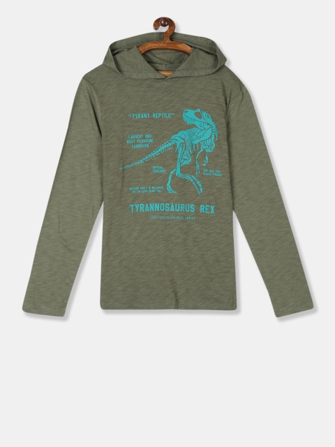

GAP Boys Green Printed Hood T-shirt