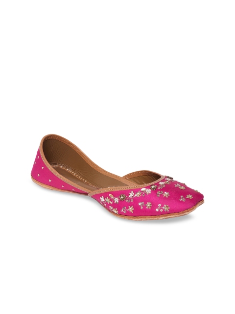 

Coral Haze Women Magenta Embellished Mojaris