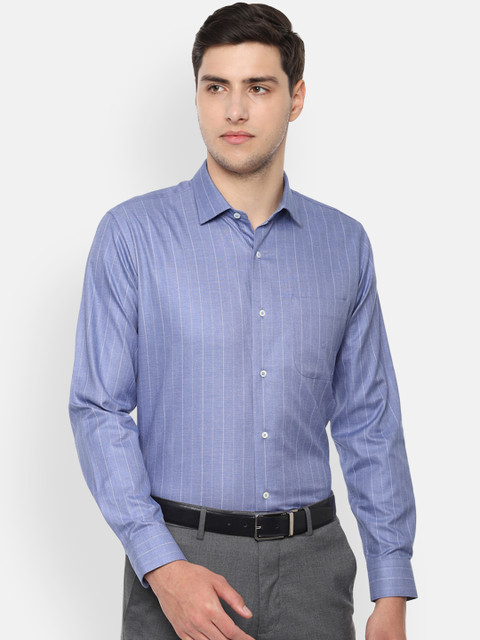 

Van Heusen Men Blue Slim Fit Striped Formal Shirt