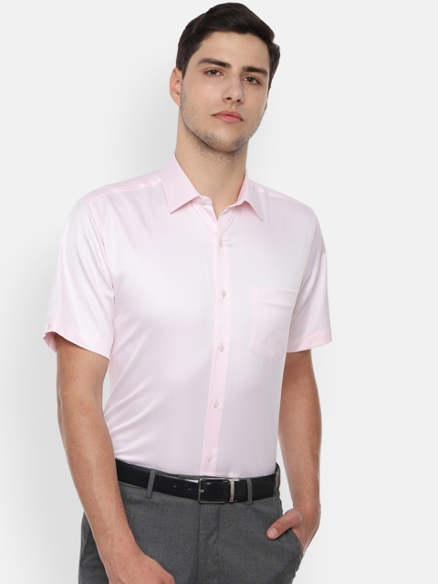 

Van Heusen Men Pink Regular Fit Self Design Formal Shirt