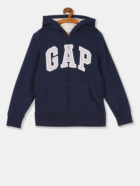 

GAP Boys Navy Blue Printed Hooded Sweatshirt