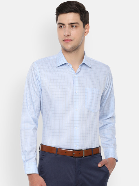 

Van Heusen Men Blue Regular Fit Checked Formal Shirt