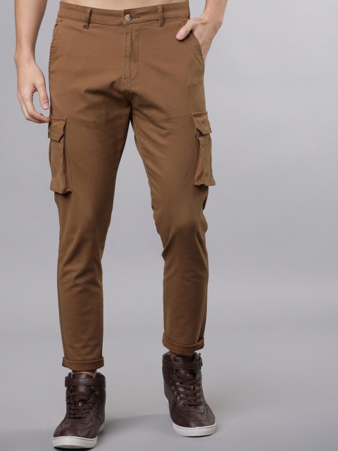 

HIGHLANDER Men Brown Slim Fit Solid Cargos