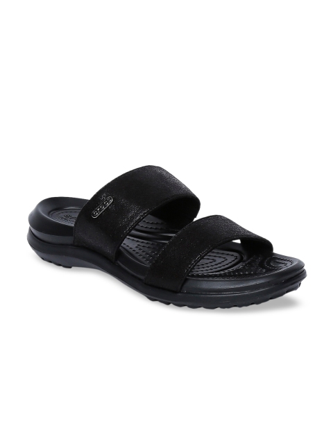 

Crocs Women Black Solid Canvas Open Toe Flats