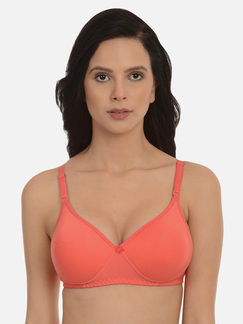 

mod & shy Peach-Coloured Solid Non-Wired Lightly Padded T-shirt Bra MS105R