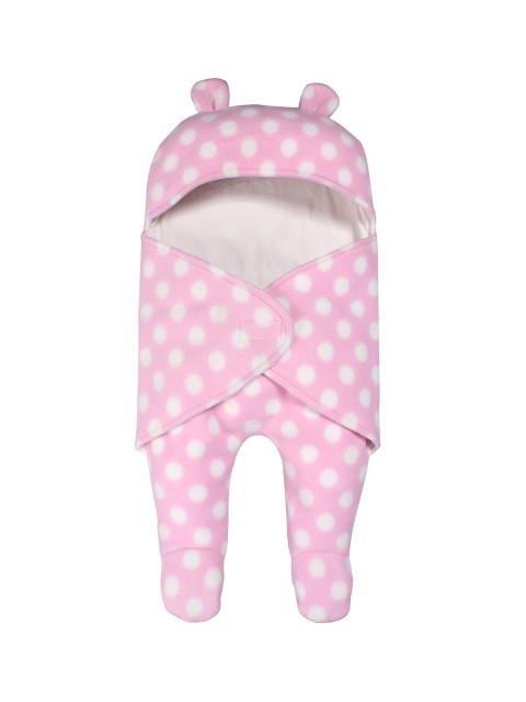 

Nino Bambino Infants Pink & White Hooded Sleepsuit