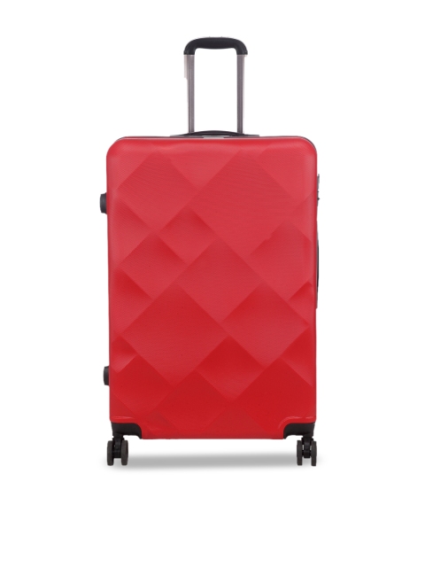 

Teakwood Leathers Red Textured Hard-Sided Large Trolley Suitcase