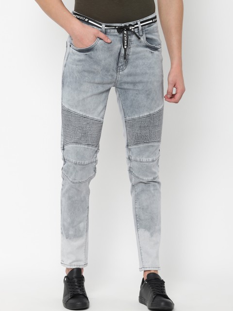 

SKULT by Shahid Kapoor Men Grey Regular Fit Mid-Rise Clean Look Stretchable Jeans
