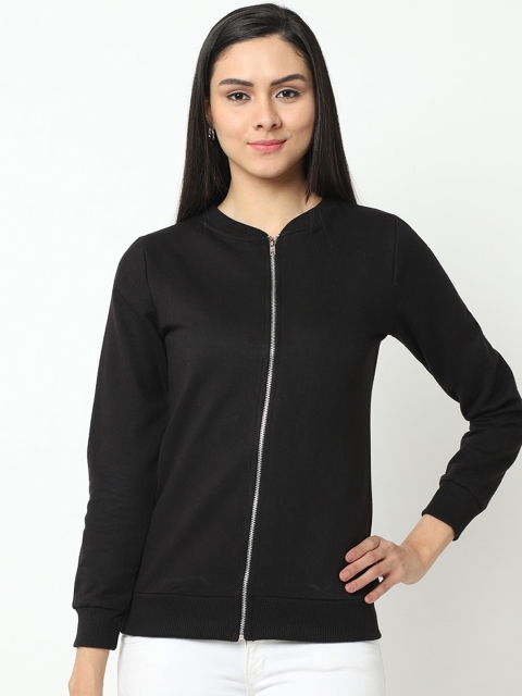 

Rigo Women Black Solid Lightweight Bomber Jacket