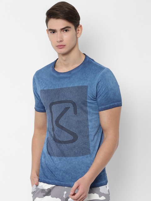 

SKULT by Shahid Kapoor Men Blue Printed Round Neck T-shirt