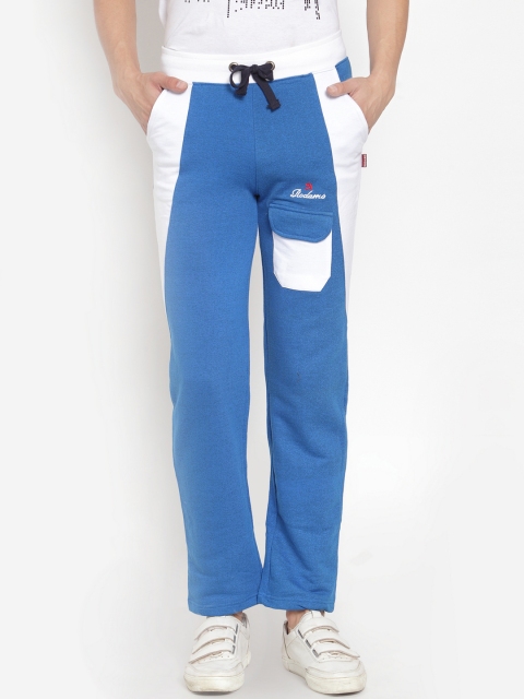 

Rodamo Men Blue & White Colourblocked Track Pants