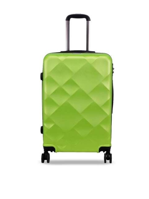 

Teakwood Leathers Green Textured Hard-Sided Medium Trolley Suitcase