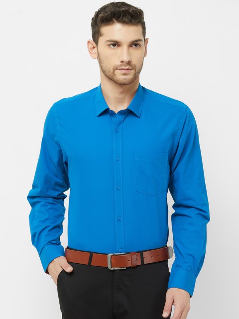 

Solemio Men Blue Regular Fit Solid Formal Shirt