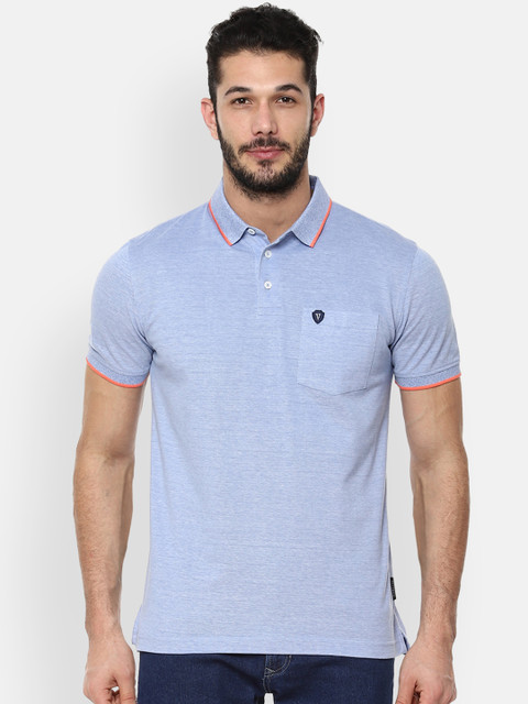

Van Heusen Sport Men Blue Solid Polo Collar T-shirt