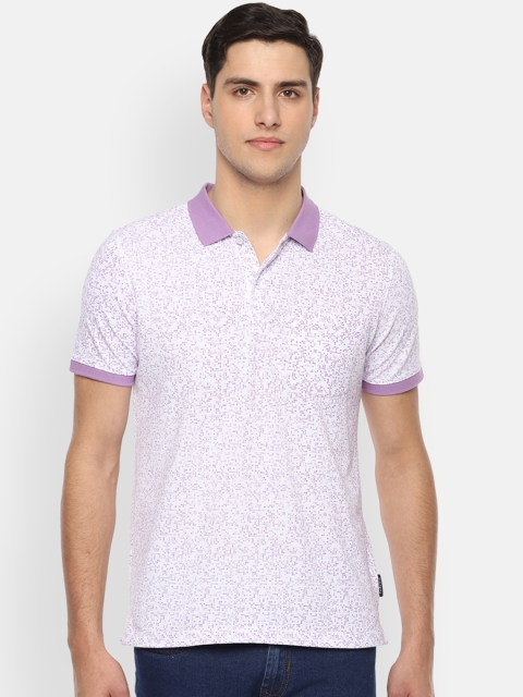 

Van Heusen Men White Printed Polo Collar T-shirt