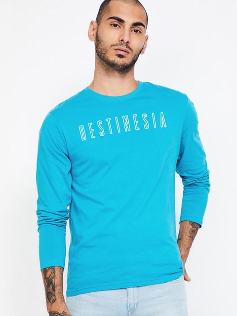 

Fame Forever by Lifestyle Men Teal- lue Printed Round Neck T-shirt, Blue
