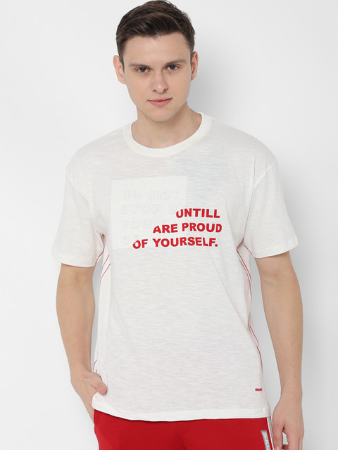 

SKULT by Shahid Kapoor Men White Printed Round Neck T-shirt