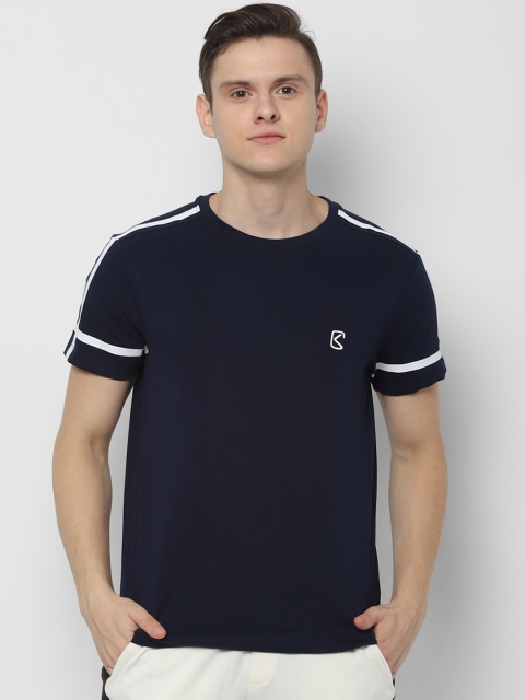

SKULT by Shahid Kapoor Men Navy Blue Solid Round Neck T-shirt