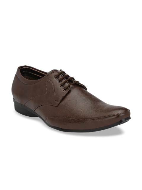 

Ferraiolo Men Brown Solid Leather Formal Derbys
