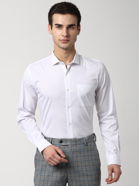 

Peter England Men White Slim Fit Solid Formal Shirt