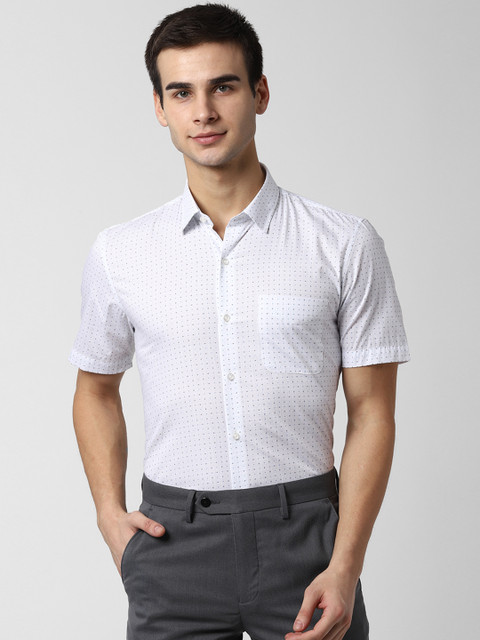 

Peter England Men White Slim Fit Printed Formal Shirt