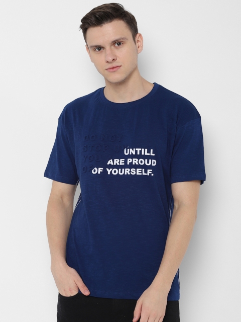 

SKULT by Shahid Kapoor Men Navy Blue Printed Round Neck T-shirt