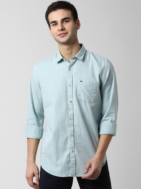 

Peter England Casuals Men Blue Slim Fit Solid Casual Shirt