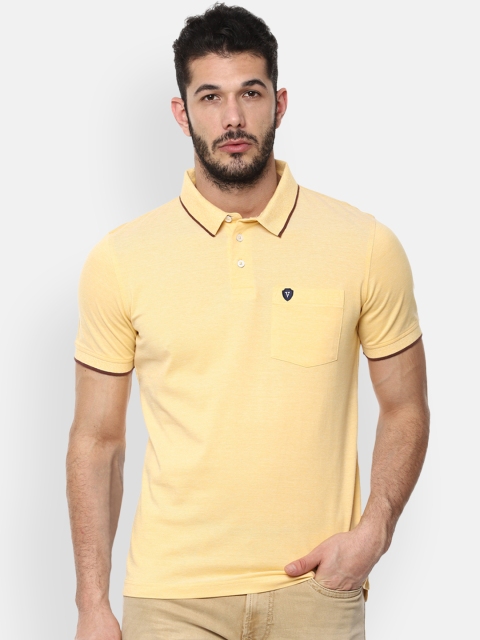 

Van Heusen Sport Men Yellow Solid Polo Collar Pure Cotton T-shirt