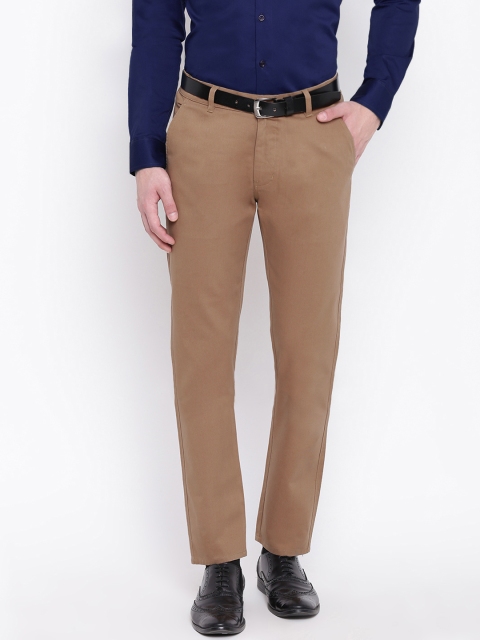 

Hancock Men Brown Slim Fit Solid Regular Trousers