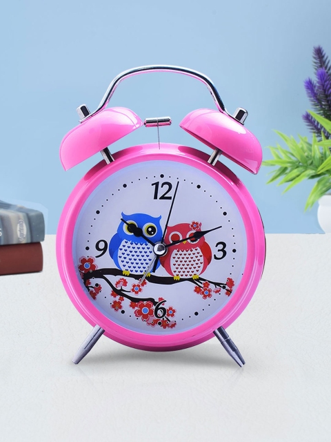 

Archies Love Gifts Pink & Off-White Round Printed Analogue Alarm Clock