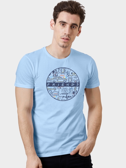 

Free Authority Men Blue Friends Printed Round Neck T-shirt