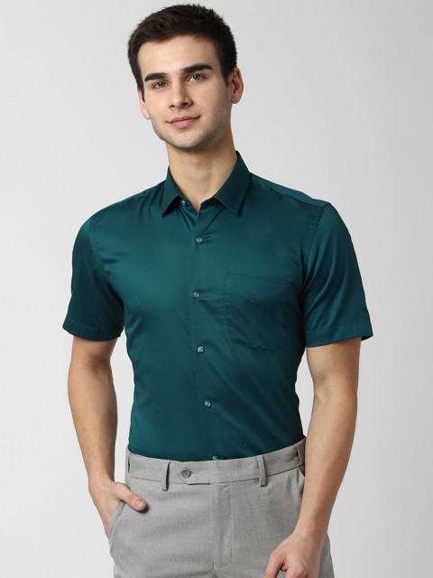 

Peter England Men Green Slim Fit Solid Formal Shirt