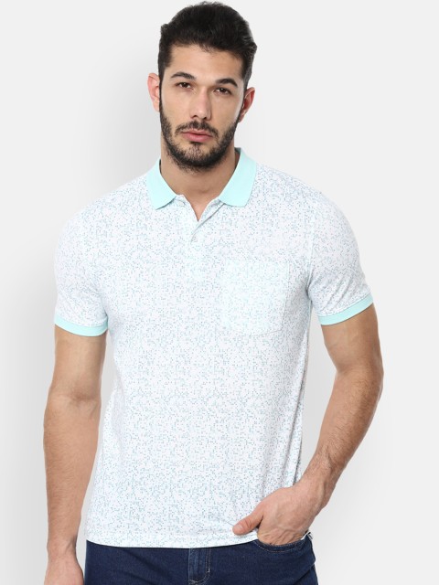 

Van Heusen Men Blue & White Printed Polo Collar T-shirt