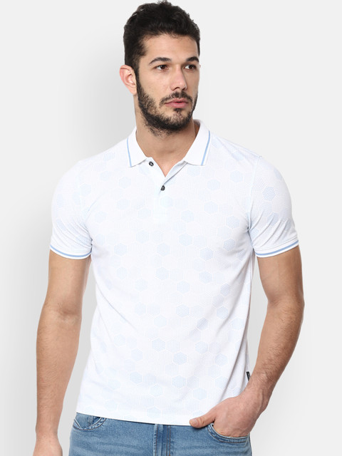 

Van Heusen Men White Printed Polo Collar T-shirt