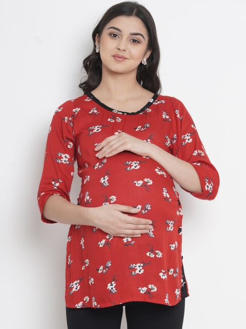 

Mine4Nine Red Printed Tunic