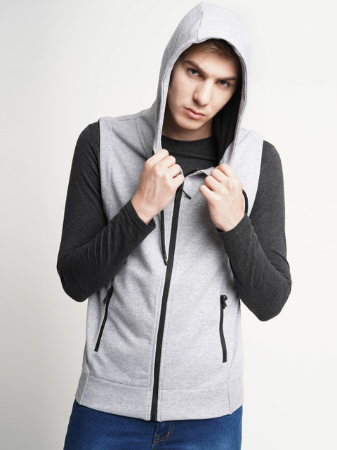 

4F Men Grey Colourblocked Bomber
