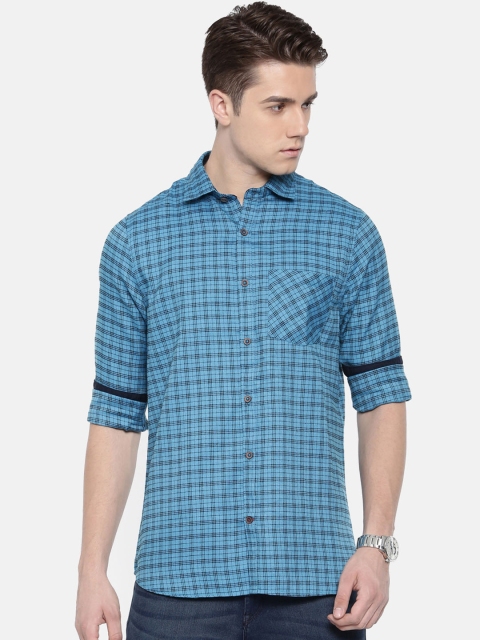 

Scarlet Creations Men Blue Classic Slim Fit Checked Casual Shirt