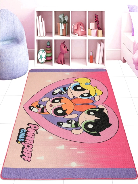 

Saral Home Kids Pink & Purple Powerpuff Girls Printed Anti-Skid Dhurrie