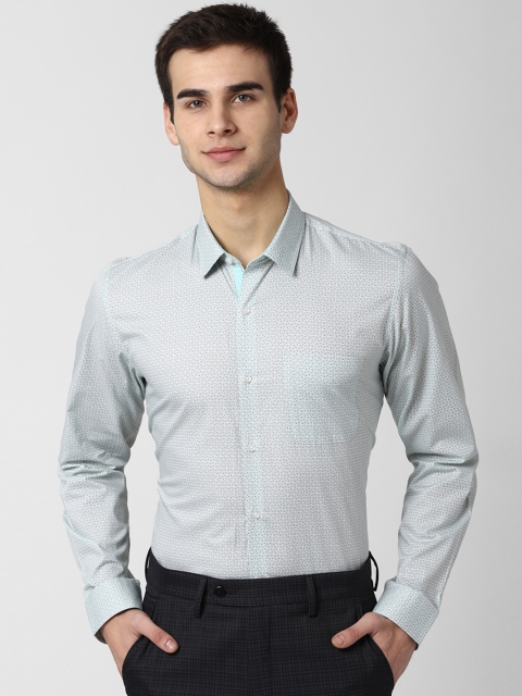 

Peter England Men Blue Slim Fit Printed Semiformal Shirt