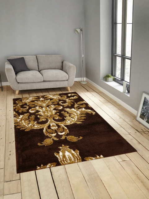 

PRESTO Brown & White Printed Anti-Skid Carpet