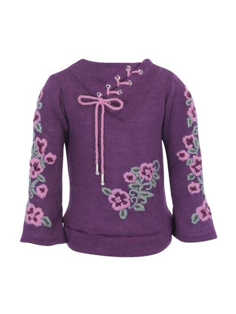 

CUTECUMBER Girls Purple Self Design Top